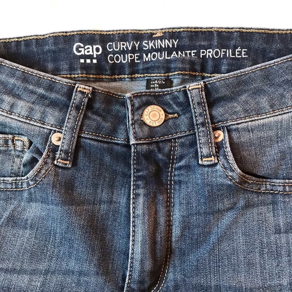Gap Mid Rise Curvy Skinny Jeans in Indigo, Sz 4 - Picture 5 of 12